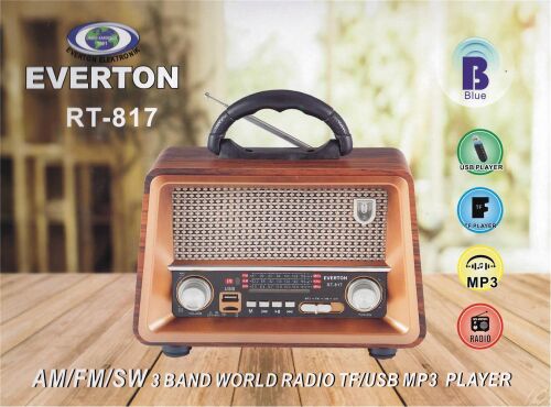 Everton Rt-817 Bluetooth Fm-Usb-Tf-Aux Şarjlı Nostaljik Radyo - EVERTON
