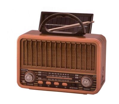Everton Rt-834 Bluetooth Radyo-TF card-usb-Kumandalı Nostaljik Radyo Solar Güneş Panelli - 1
