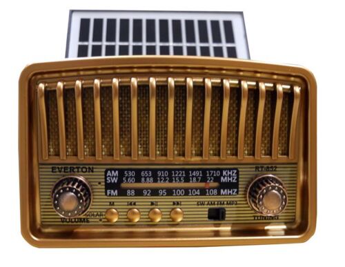 Everton Rt-852 Bluetooth Fm-Usb-Tf-Aux Şarjlı Nostaljik Radyo Güneş Panelli - EVERTON (1)