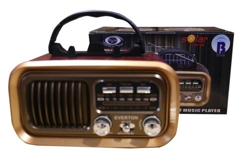 Everton Rt-877 Güneş Enerji Panelli Bluetooth Fm-Usb-Tf-Aux Şarjlı Nostaljik Radyo - EVERTON (1)