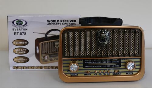 Everton Rt-878 Bluetooth (El Feneri) Fm-Usb-Tf-Aux Şarjlı Nostaljik Radyo - 2