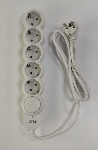 Fly 3394-01 5li 2mt Anahtarlı Akım Korumalı Priz 2500w - FLY