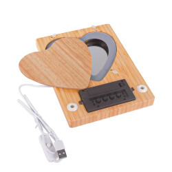 Fotoğraflı Led Işıklı Kapli Sihirli Ayna Bambu Saat Takvim Çerçeve - 3