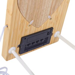 Fotoğraflı Led Işıklı Kapli Sihirli Ayna Bambu Saat Takvim Çerçeve - 4