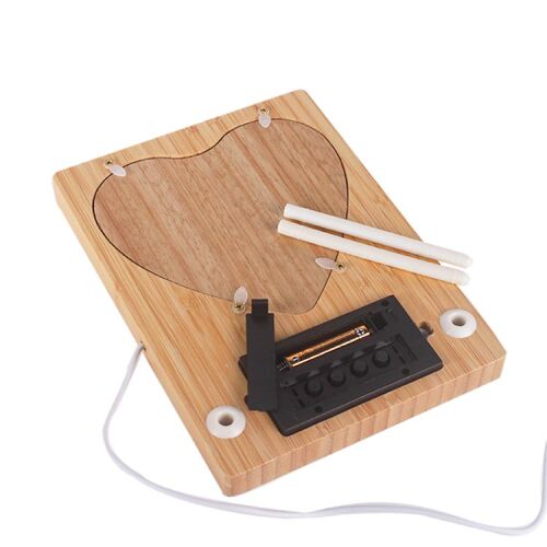 Fotoğraflı Led Işıklı Kapli Sihirli Ayna Bambu Saat Takvim Çerçeve - 6