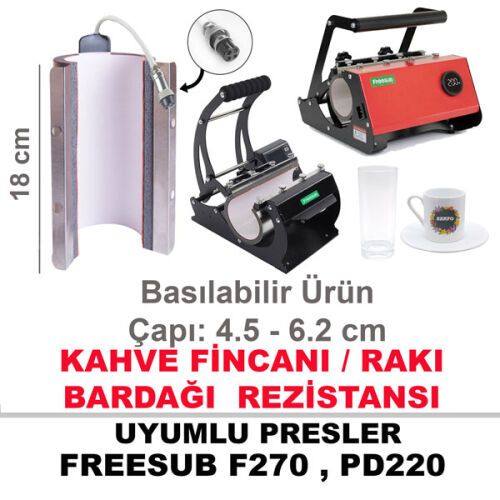 Freesub Tumbler Kahve Fincanı / Rakı Bardağı Rezistansı - OFİSOMİ-S