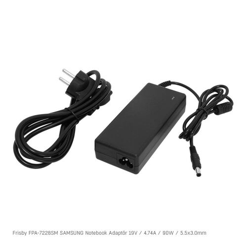 Frisby FPA-7228SM Notebook Adaptör (Samsung) 19V 4.74A (Uç Boyutu : 5.5 x 3.0mm) - FRİSBY