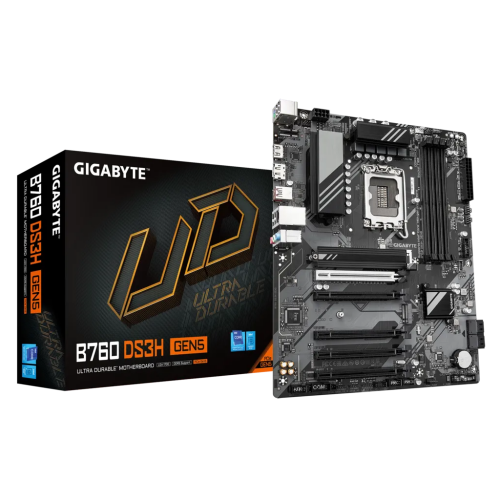 GIGABYTE B760 DS3H GEN5, 4xDDR5, 2xM.2, DP, HDMI, Type-C, 13-14.Nesil, LGA1700 Soket, Anakart - Gigabyte
