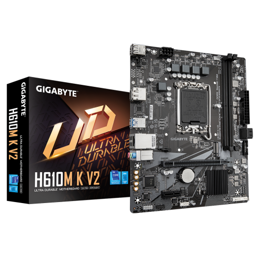 GIGABYTE H610M K V2, rev.1.0, 2xDDR5, M.2, DP, HDMI, 12-13.Nesil, LGA1700 Soket, Anakart - Gigabyte