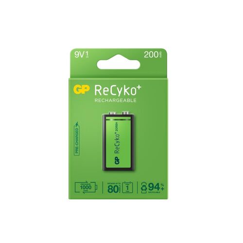 GP 9V 200 mAh Şarjlı Tekli Paket GP20R8HEM-2GB1 - GP