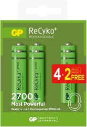 GP AA 2600 mAh Şarjlı Kalem Pil 4+2'li Paket GP270AAHCE4-2 - 1