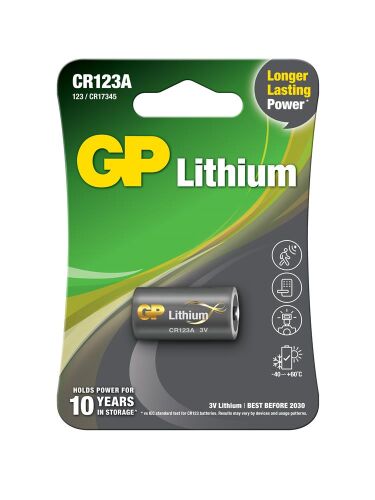 GP CR123A 3V Lityum Tekli Paket Pil (GPCR123A-U1) Fotoğraf Makinesi Pili - GP
