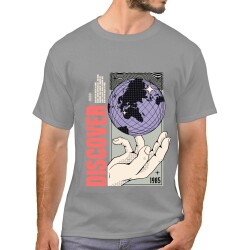 Gri T-Shirt %100 Pamuklu - 2