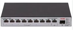 H3C S1600V2-10P-HPWR L2 9x 10-100-1000 BASE-T Ports (8x PoE+ Ports) 1x 1G SFP Port, 125W PoE+ Switch - 1
