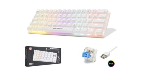 Hadron G508B Kablolu Oyuncu Mini Klavye Mekanik Blue Switch Rgb Q Beyaz - NODAR (1)