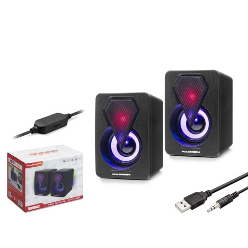 Hadron HD6053 Bilgisayar Speaker 1.1 LEDLİ SİYAH - 1