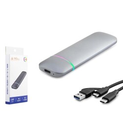 Hadron Hdx1772 Ssd Kutu Type-C3.1 + Usb3.0 Nvme + Ngff M2 Chip Rtl9210B Gri - 1