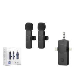 Hadron HDX2782 Kablosuz Çift Yaka Mikrofonu 3in1 (Tak ve Konuş 20 Metre Erişilebilir Resepsiyon) - 1