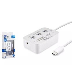HADRON HDX7029 TYPE-C HUB COMBO 3-USB3.0 + MS + SD + M2 + TF 20CM 7IN1 BEYAZ - 1