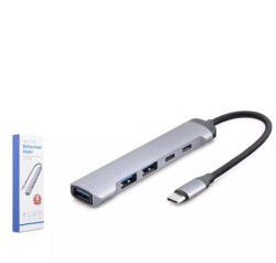 Hadron Hdx7041 Type-C Hub 5-Usb Gri - 1