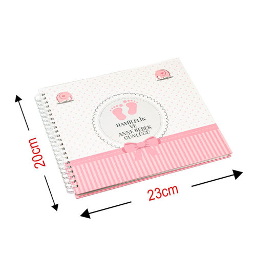 Hamilelik Ve Anne Bebek Günlüğü Pembe - Anı Defteri - OFİSOMİ-T