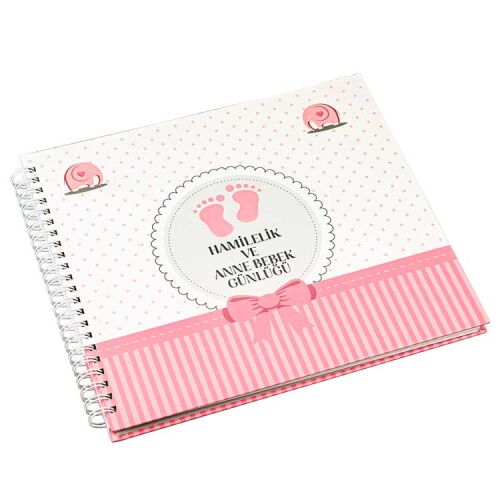 Hamilelik Ve Anne Bebek Günlüğü Pembe - Anı Defteri - OFİSOMİ-T (1)