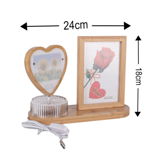 Hareketli Ahşap Ledli Fotoğraf Çerçevesi - 7