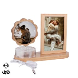 Hareketli Ahşap Ledli Papatya Çerçeve - 7