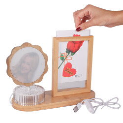 Hareketli Ahşap Ledli Papatya Çerçeve - 4