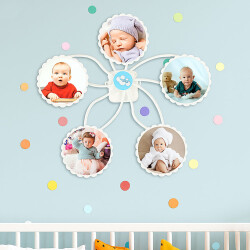 Hareketli Değirmen Yuvarlak Hediye Fotoğraf Çerçevesi - Demonte - 1