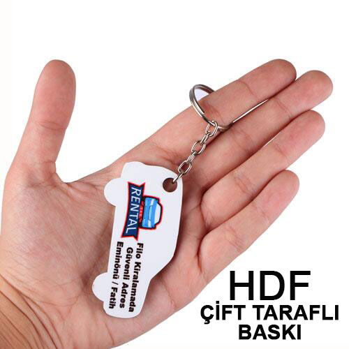 HDF Çift Taraflı Anahtarlık - Araba - OFİSOMİ-S