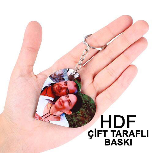 HDF Çift Taraflı Anahtarlık - Kalp - 1