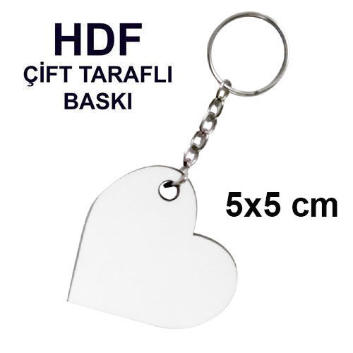 HDF Çift Taraflı Anahtarlık - Kalp - 2