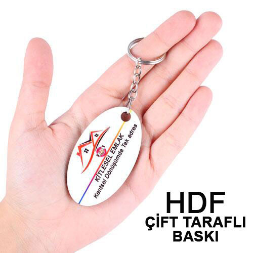 HDF Çift Taraflı Anahtarlık - Oval - OFİSOMİ-S