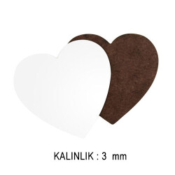 HDF Kalp Bardak Altlığı 3 mm - Tek Taraflı - 2