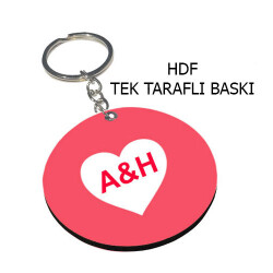 HDF Tek Taraflı Anahtarlık 5 cm - Yuvarlak - 1