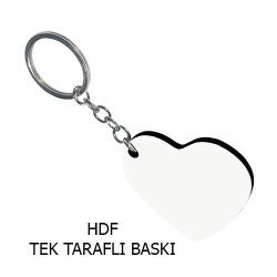 HDF Tek Taraflı Anahtarlık - Kalp - 1