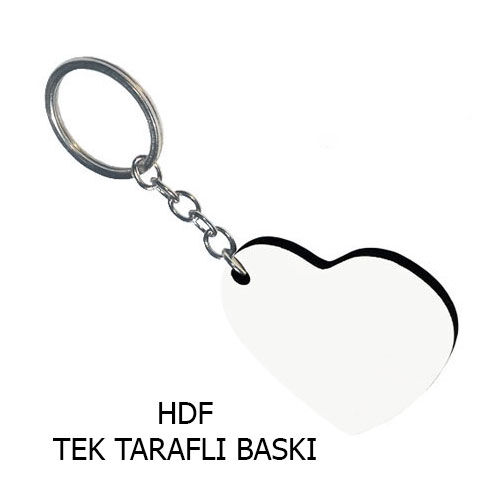 HDF Tek Taraflı Anahtarlık - Kalp - 1