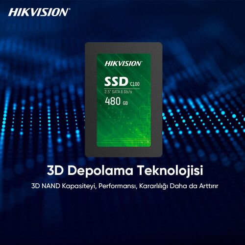 Hikvision 480Gb Ssd Disk Sata 3 Hs-Ssd-C100-480G 550Mb-470Mb Harddisk - 1