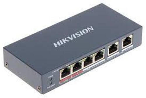 Hikvision DS-3E0106P-E-M 4 Portlu 10-100 Fast Ethernet Switch- 4 Port Poe 35W - HIKVISION