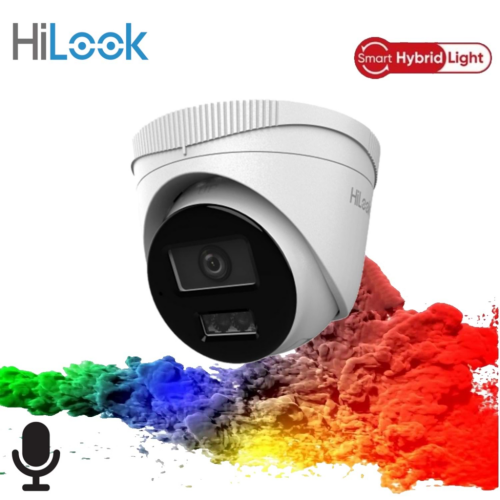 HILOOK IPC-T220HA-LUFC, 2Mpix, 2,8mm Lens, H265+, Dual Light, 20Mt Gece Görüşü, Dahili Mikrofon, IP67, PoE, Dome, IP Kamera - Hilook