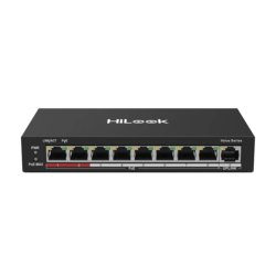 HILOOK NS-0109P-60(B), 8 Port, Megabit, PoE 60W, 1 Port Megabit Uplink, Long Range 250Metre, Yönetilemez, Masaüstü Switch - 1