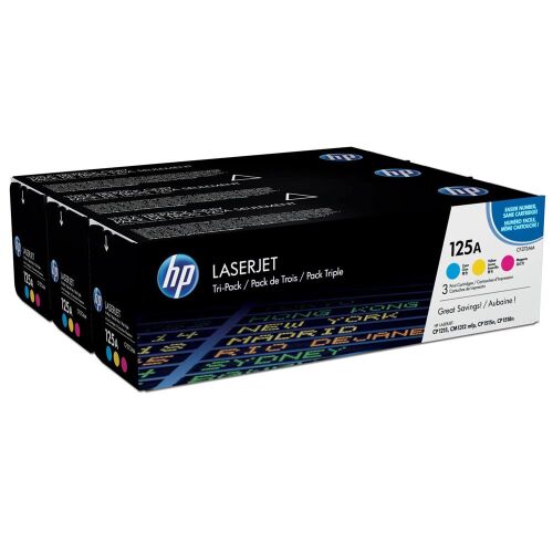 HP 125A Mavi-Kırmızı-Sarı 3lü Takım Toner CF373AM CB541A-CB542A-CB543A - 1