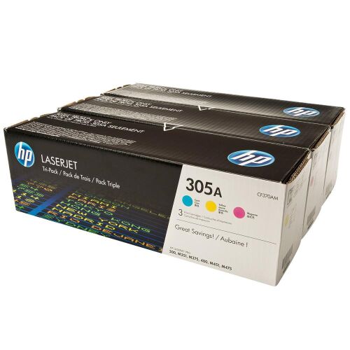 HP 305A Mavi-Kırmızı-Sarı 3lü Takım Toner CF370AM CE411A-CE412A-CE413A - 1