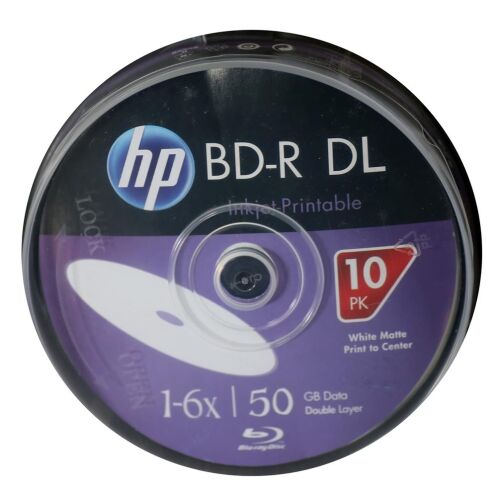 Hp Blu-Ray Bd-R 6X 50Gb 10Lu Cake Box Prıntable Baskı Yapılabilir Blu-Ray Dvd - 1