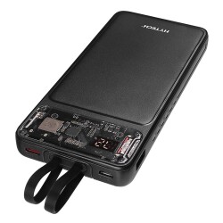 Hytech H120 10000mAh HSC22.5W PD20W+QC3.0 18W Siyah LCD Şeffaf Taşınabilir Pil Şarj Cihazı Powerbank - 1