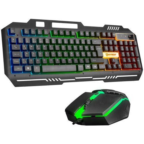 Hytech HKM-X86 QUIN Siyah Usb Gökkuşağı Zemin Aydınlatmalı Gaming Oyuncu Klavye + Mouse Set - 1