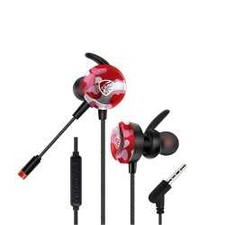 Hytech HY-GK4 3,5 Oyuncu Esnek Mikrofonlu Kırmızı Kamuflaj Kulakiçi Kulaklık - 1