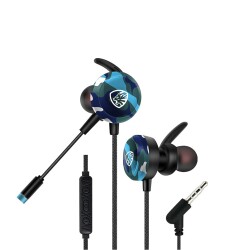 Hytech HY-GK4 3,5 Oyuncu Esnek Mikrofonlu Mavi Kamuflaj Kulakiçi Kulaklık - 1