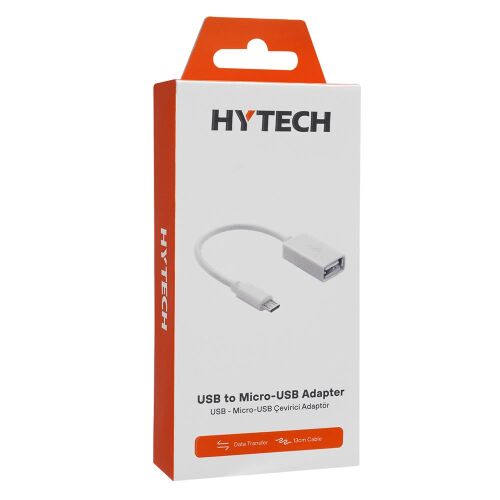 Hytech HY-X110 Beyaz USB F to MicroUSB M OTG Çevirici - 1